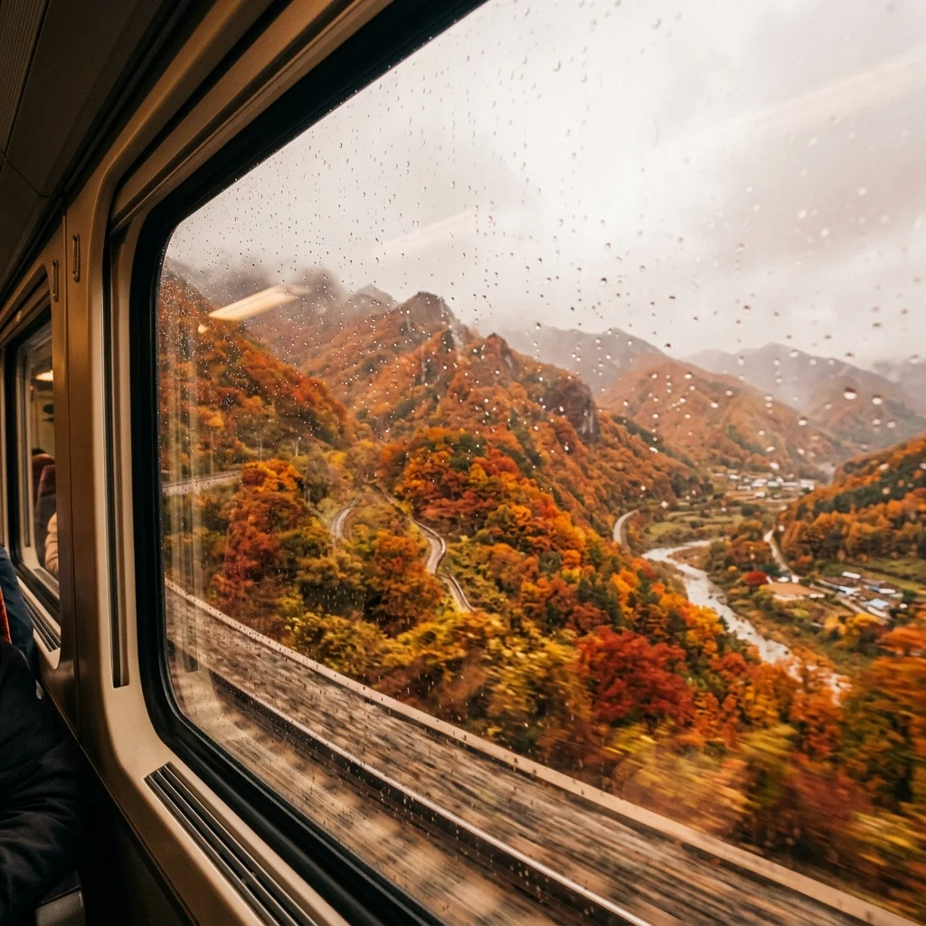 단풍 산하 풍경